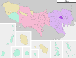 Location of Bunkyō in Tokyo