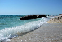 Costa del Mar Caspio, cerca de Aktau, Kazajistán