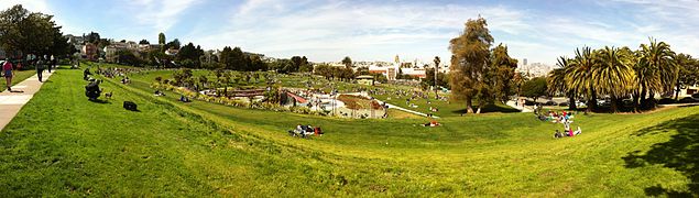 a panorama of the park