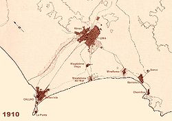 Urban area of Lima and Callao in 1910