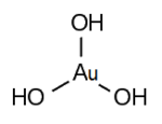 Strukturformel von Gold(III)-hydroxid