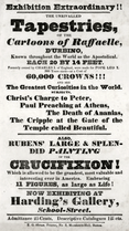 "Exhibition extraordinary!! The unrivalled tapestries of the cartoons of Raffaelle ... Also, Rubens' large & splendid painting of the crucifixion! ... Now exhibiting at Harding's Gallery, School St., Boston," c. 1830s