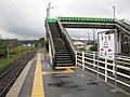 View of the other side platform, accessed from the station building by a footbridge.