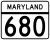 Maryland Route 680 marker