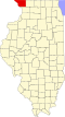 State map highlighting Jo Daviess County