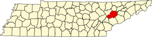 Map of Tennessee highlighting Knox County