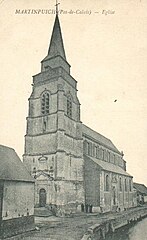 Carte postale de l'église avant la Première Guerre mondiale.