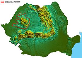 Carte de localisation des monts Apuseni.