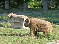 Stone sheep sculpture in Sisian