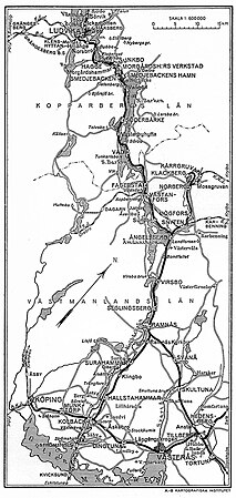 Västerås-Köping, Kolbäck-Ramnäs, Ängelsberg-Kärrgruvan.