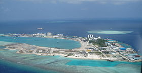 Vue aérienne de Thilafushi en 2004.