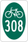 New York State Bicycle Route 308 marker