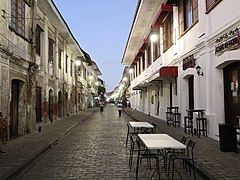 Vigan heritage village Calle Crisologo-Mabini La Casa Blanca sunset