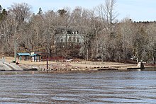 Westfield Wharf River Landing, a former steamboat wharf beside the ferry crossing.