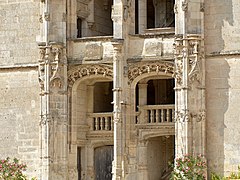 Escalier de l'aile Longueville du château de Châteaudun (1491-1518).