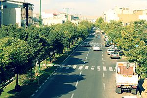 نمایی از خیابان جانبازان غربی در محدودهٔ مجیدیه