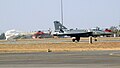 An IAF Tejas landing during Aero India 2013