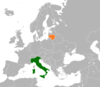 Location map for Italy and Lithuania.