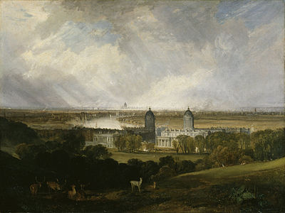 Londres vue du parc de Greenwich William Turner, 1809, Tate Britain, Londres[2].