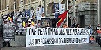 Protest on the first anniversary of Ms Dhu's death