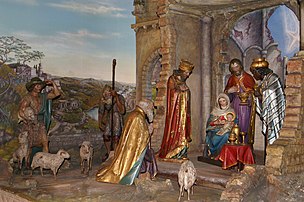 Crèche de Noël dans l'église paroissiale de Saint-Nicholas, à Wolfurt, en Autriche. (définition réelle 3 008 × 2 000)