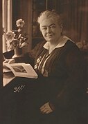 1916 photo of Laura Clay, an American suffragist from Kentucky, including their copyright notice