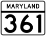 Maryland Route 361 marker