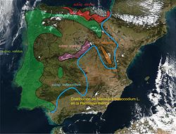 Distribución en la península ibérica