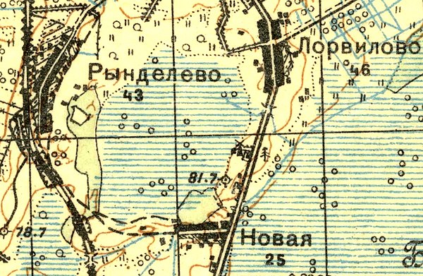 План деревни Рынделево. 1931 год