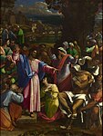 The Raising of Lazarus, Oil on canvas, c. 1517–1519, Sebastiano del Piombo (National Gallery, London)
