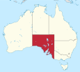 Lage des heutigen Bundesstaates South Australia