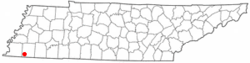 Location of Rossville, Tennessee