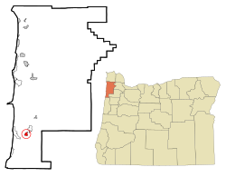 Location of Cloverdale, Oregon