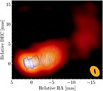 The jet of 3C 345 as seen in radiowaves