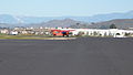 An Aeronca Champion at the run up area of the French Valley Airport.