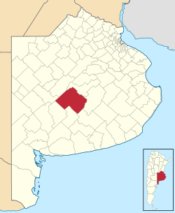 location of Partido de Olavarría in Buenos Aires Province