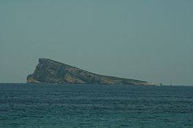 Vue de l'île de Benidorm.