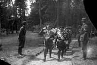 Hitler and Göring head Carin Göring's funeral procession at Carinhall, 19 June 1934