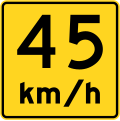 Recommended speed sign