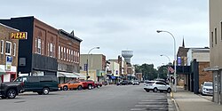 Central Avenue in downtown Long Prairie in 2024