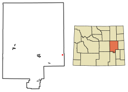 Location of Lost Springs in Converse County, Wyoming.
