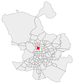 Location of Cuatro Caminos