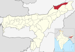 德馬吉縣在阿萨姆邦的位置（红色部分）