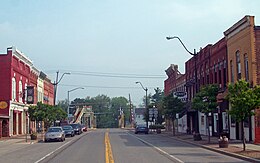 View north along Main Street towards canal