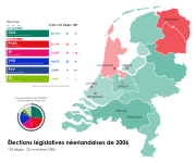 Results by vote share in each province. Darker shades denote a higher vote share for the winning party.