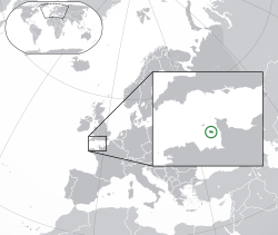 Location of Vingtaine de Longueville (green) in Europe (dark grey)