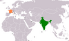 Location map for France and India.