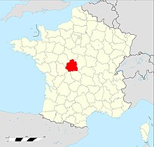Le département de l'Indre en France.