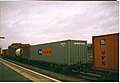 A picture of a P&O Nedlloyd inter-modal freight flat car my self at Banbury station in the year 2001.