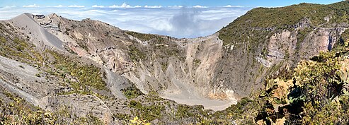 View of the crater with the dry lake